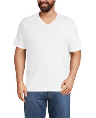 Lands' End Men's Big & Tall Super-T Short Sleeve V-Neck T-Shirt - Macy's