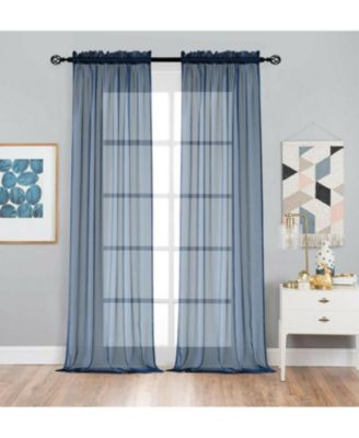 2 Pack Basic Home Rod Pocket Sheer Voile Window Curtains