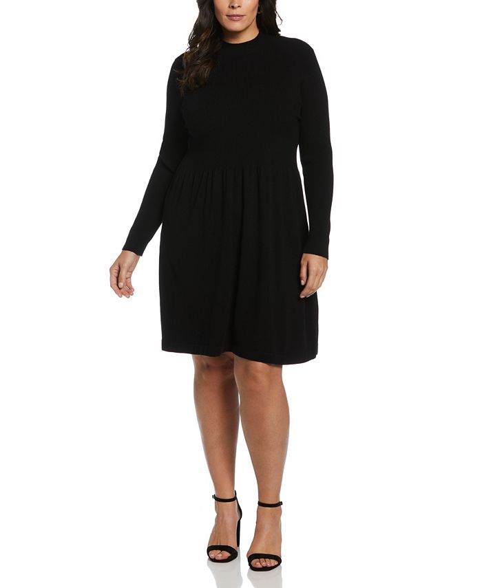 ELLA Rafaella Plus Size Mock Neck Long Sleeve Sweater Dress - Macy's