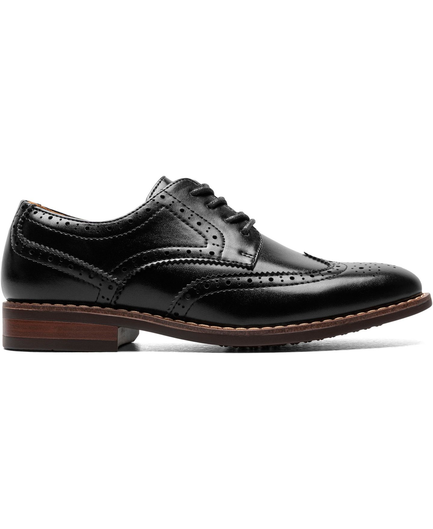Туфли Florsheim Rucci Junior Wingtip Oxford Shoes для мальчиков, цвет: Чёрный — фото 2