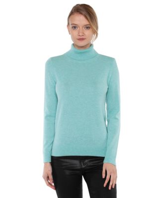 JENNIE LIU Womens 100% Pure Cashmere Long Sleeve Zip Hoodie Cardigan Sweater