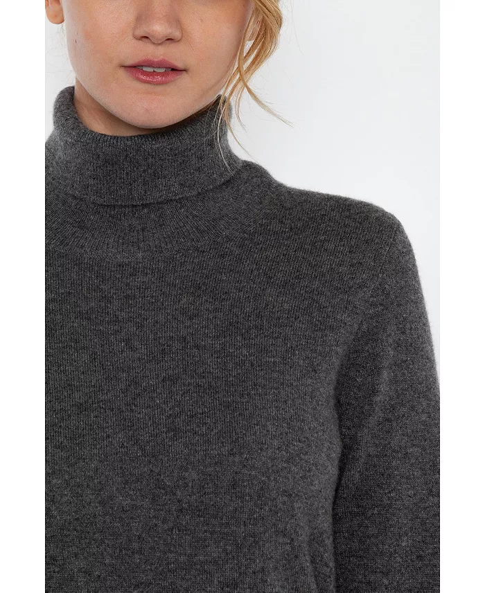 Women's 100% Pure Cashmere Long Sleeve Turtleneck Pullover Sweater - thumbnail 6