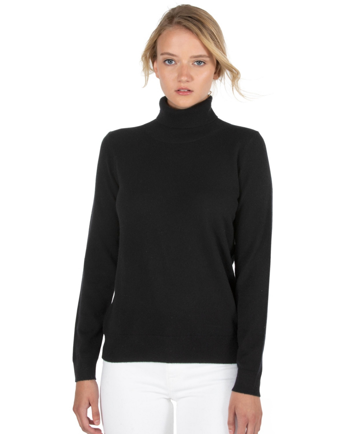 Women's 100% Pure Cashmere Long Sleeve Turtleneck Pullover Sweater - Toffee