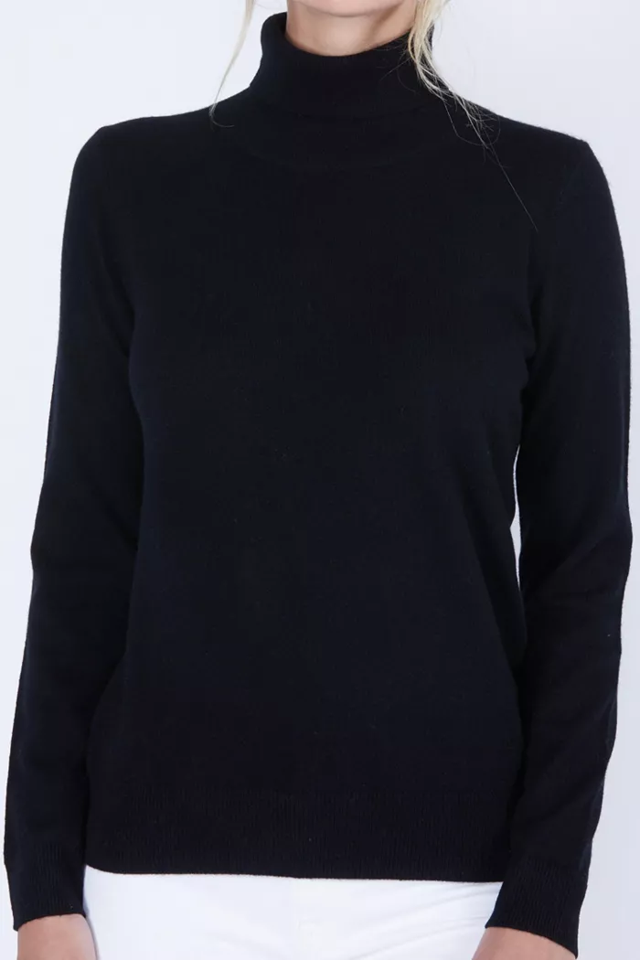 Women's 100% Pure Cashmere Long Sleeve Turtleneck Pullover Sweater - thumbnail 3