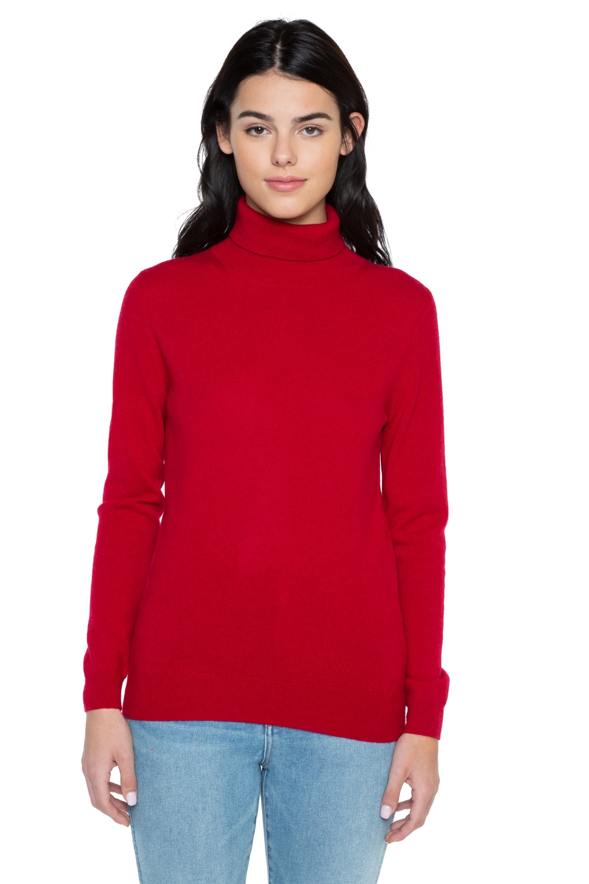Women's 100% Pure Cashmere Long Sleeve Turtleneck Pullover Sweater - Toffee