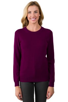 Women's 100% Pure Cashmere Long Sleeve Crew Neck Pullover Sweater
