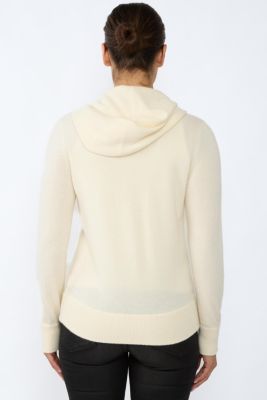 Women's 100% Pure Cashmere Long Sleeve Zip Hoodie Cardigan Sweater