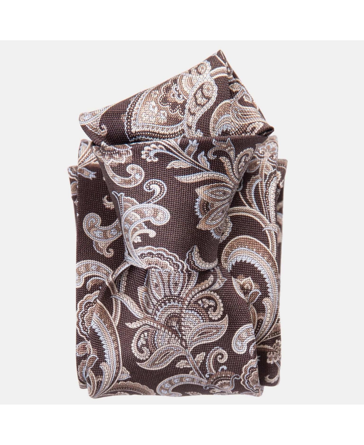 Men's Novara - Printed Silk Tie for Men - Brown