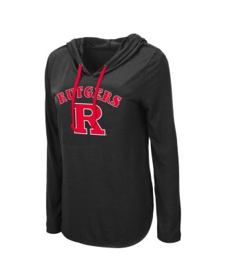 Women's Black Rutgers Scarlet Knights My Lover Lightweight Hooded Long Sleeve T-shirt