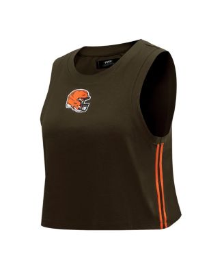 Women's Brown Cleveland Browns Ombre Wordmark Classic Cropped Tank Top