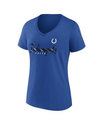 Women's Royal Indianapolis Colts Shine Time V-Neck T-shirt