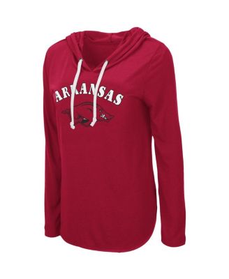Women's Cardinal Arkansas Razorbacks My Lover Lightweight Hooded Long Sleeve T-shirt