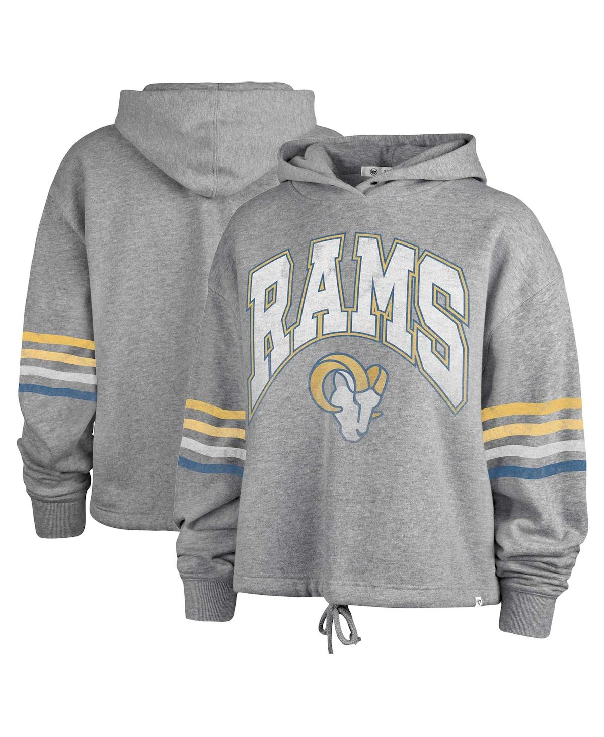47 Brand Women's ' Heather Gray Distressed Los Angeles Rams Upland Bennett Pullover Hoodie