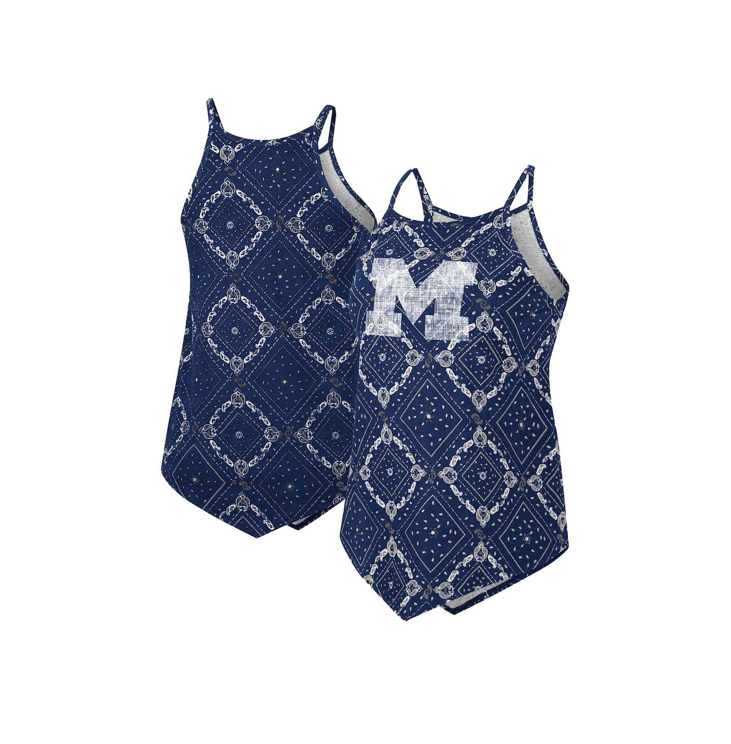 Женский топ Colosseum x Wrangler Navy Distressed Michigan Wolverines Bandana — фото 1