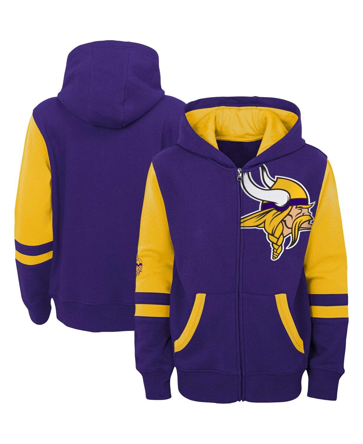 Outerstuff Youth Purple Minnesota Vikings Colorblock Full-zip Hoodie In Purple