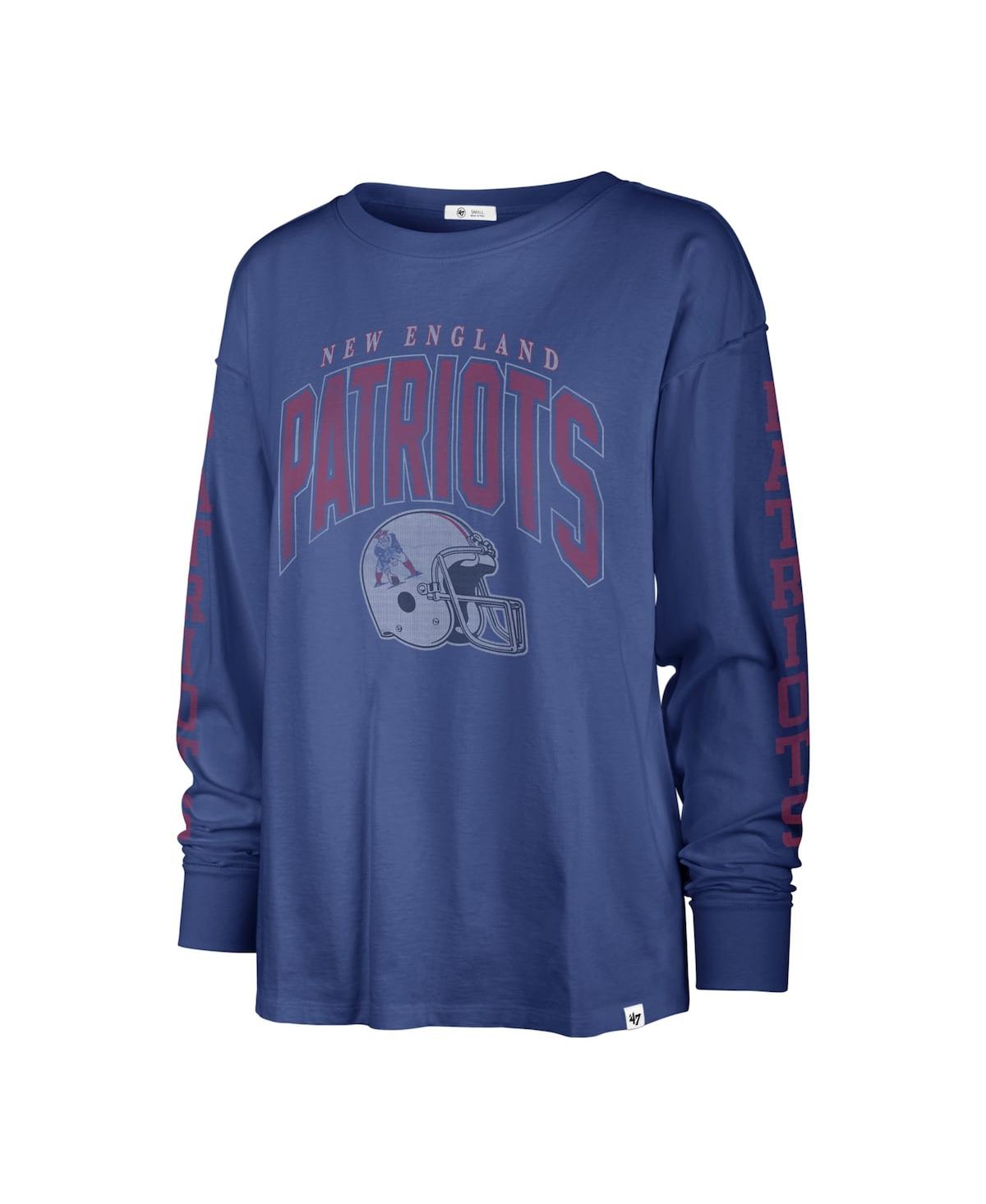 Shop 47 Brand Women's ' Royal Distressed New England Patriots Tom Cat Long Sleeve T-shirt