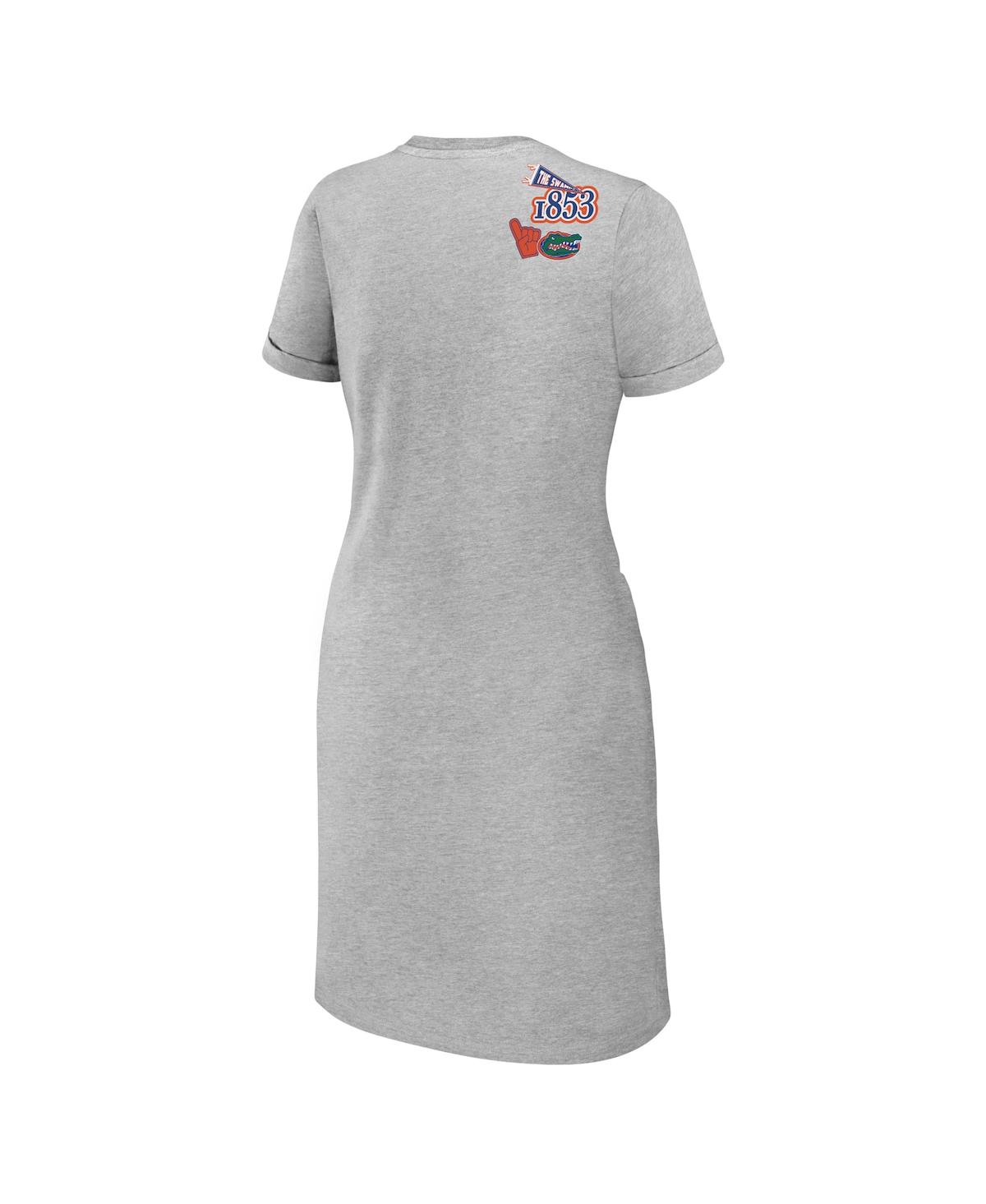 Shop Wear By Erin Andrews Women's  Heather Gray Florida Gators Knotted T-shirt Dress