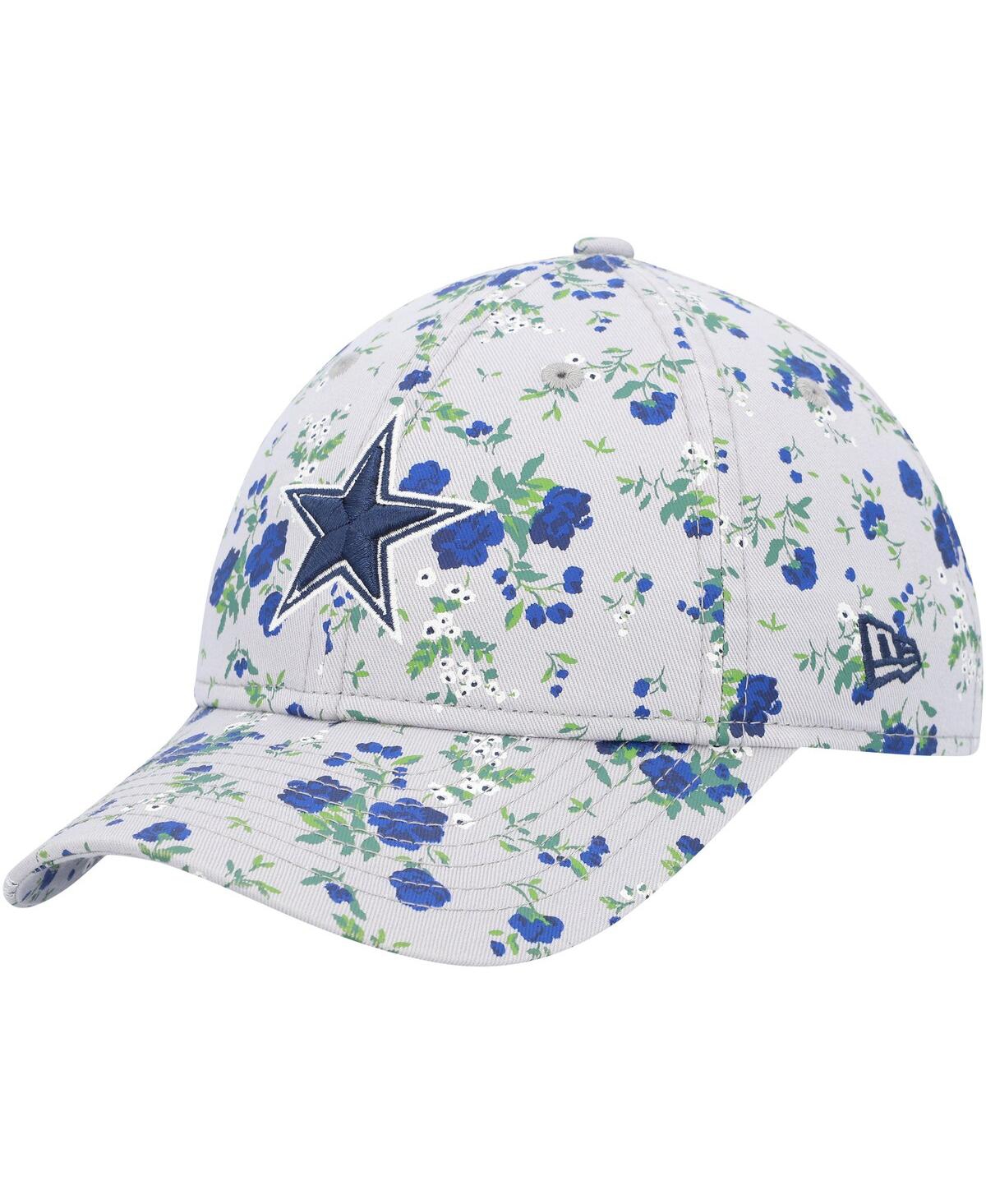 New Era Kids' Girls Youth  Gray Dallas Cowboys Bouquet 9twenty Adjustable Hat