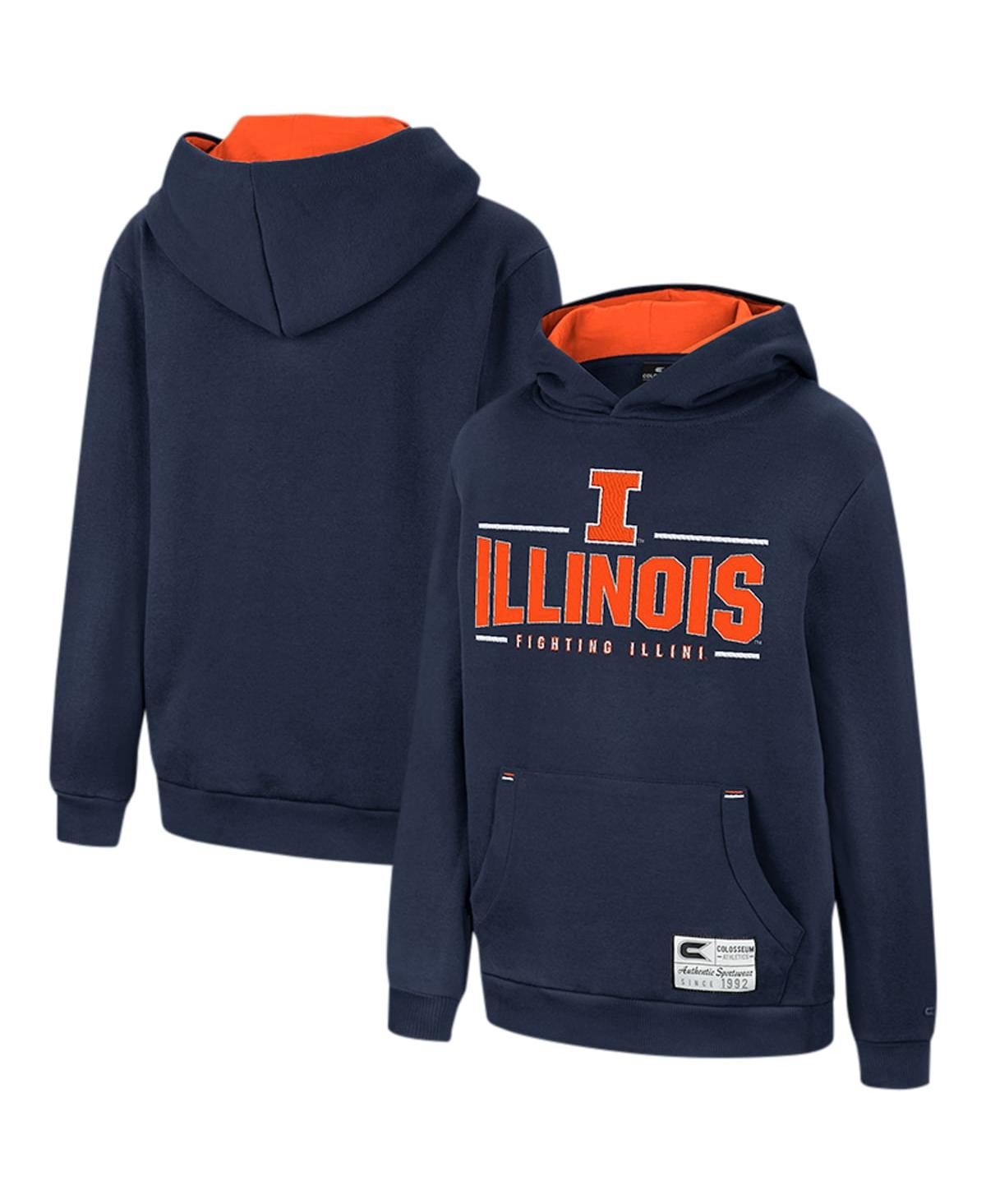 Shop Colosseum Big Boys  Navy Illinois Fighting Illini Lead Guitarists Pullover Hoodie