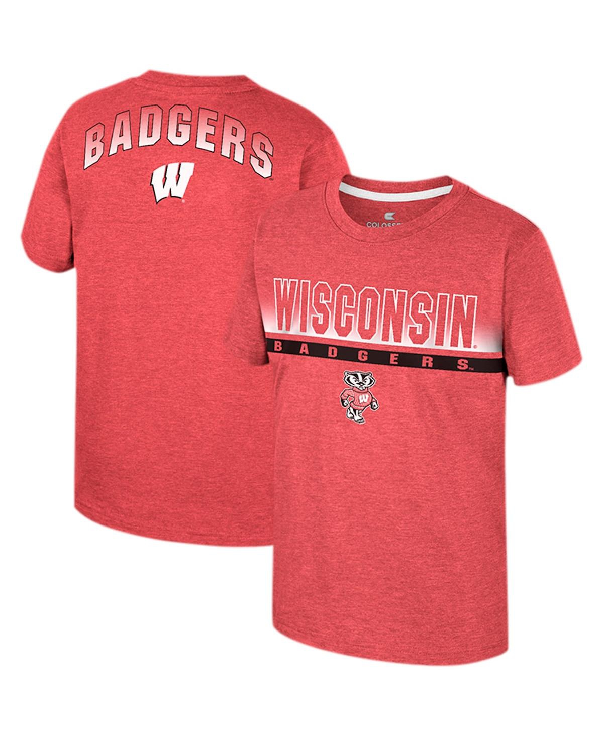Colosseum Kids' Big Boys  Red Wisconsin Badgers Finn T-shirt