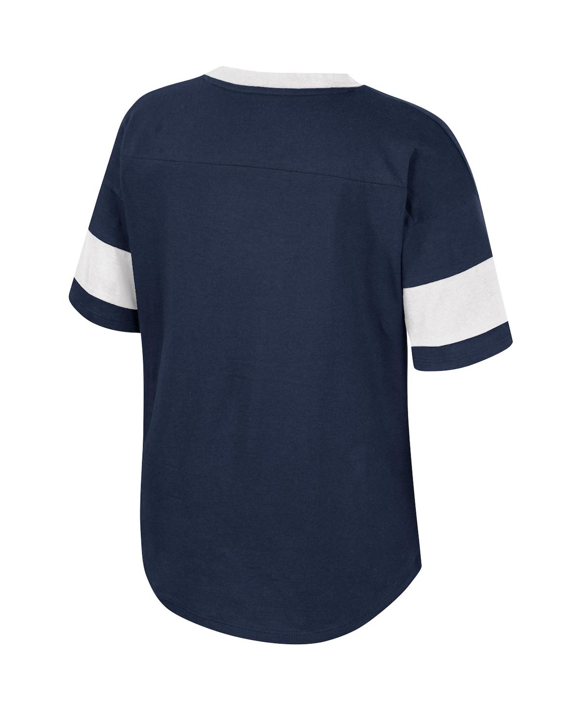 Shop Colosseum Big Girls  Navy Penn State Nittany Lions Tomika Tie-front V-neck T-shirt