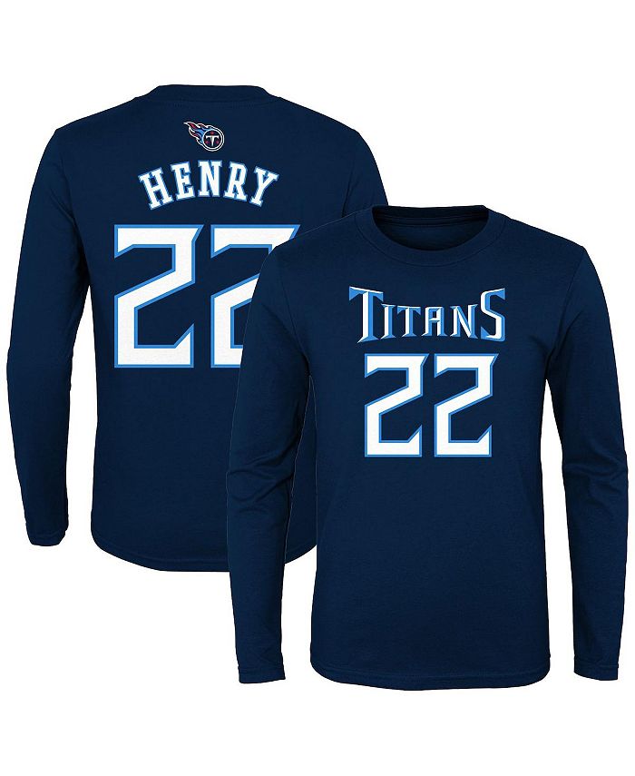 Youth Derrick Henry Navy Tennessee Titans Mainliner Player Name & Number  Fleece Pullover Hoodie