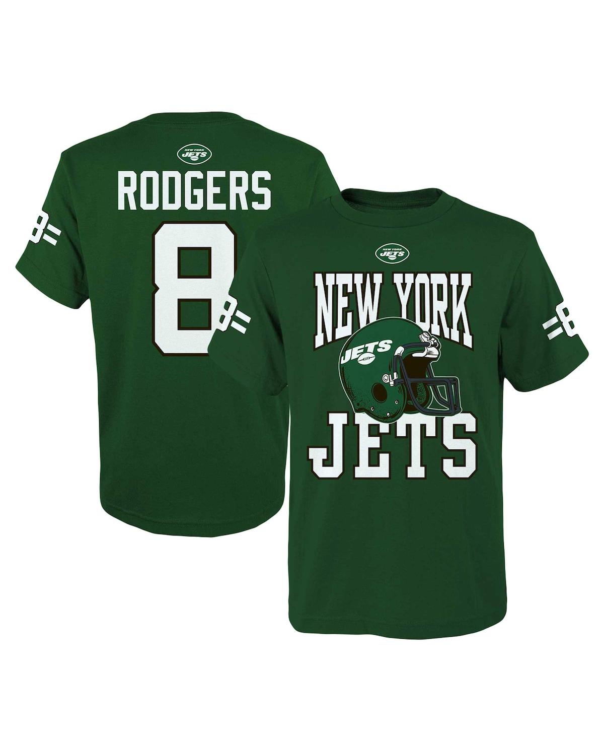 Shop Outerstuff Big Boys Aaron Rodgers Green New York Jets Helmet T-shirt