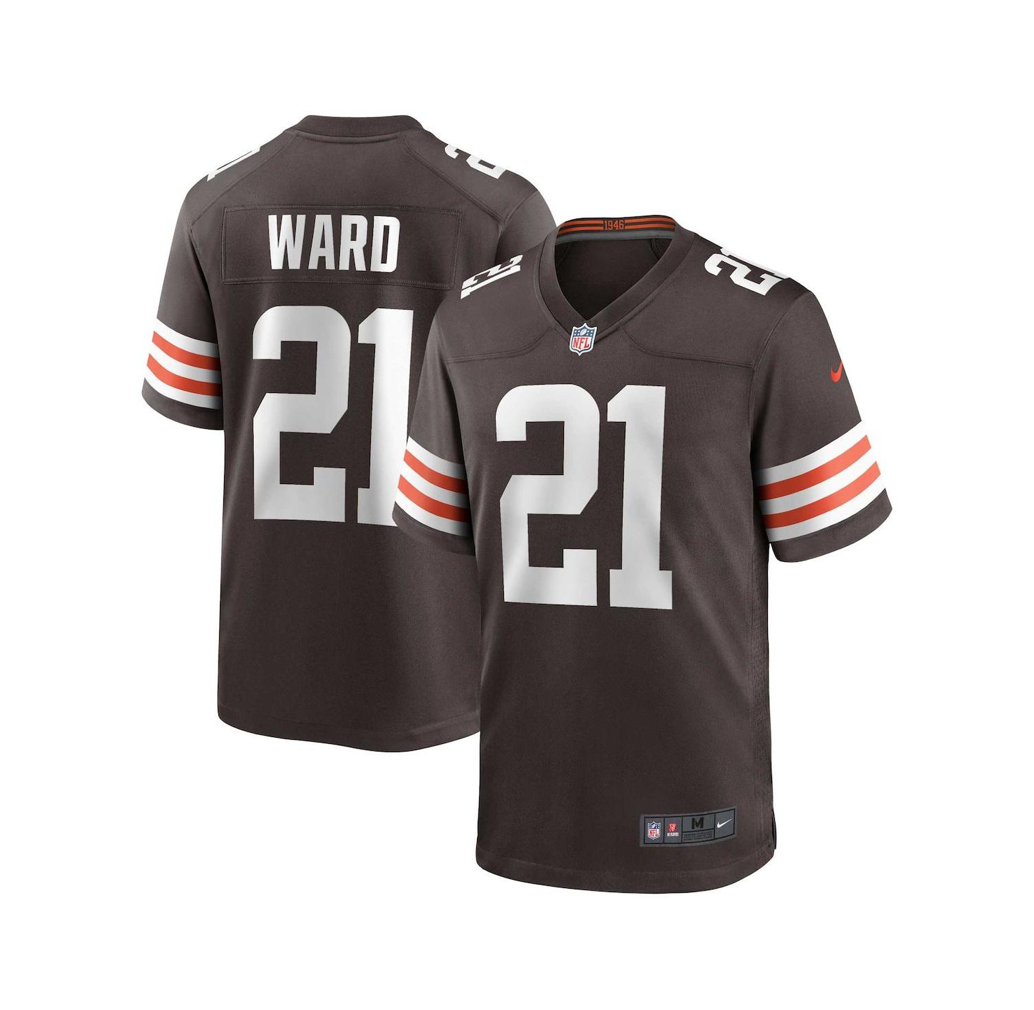 Men's Denzel Ward Brown Cleveland Browns Game Jersey