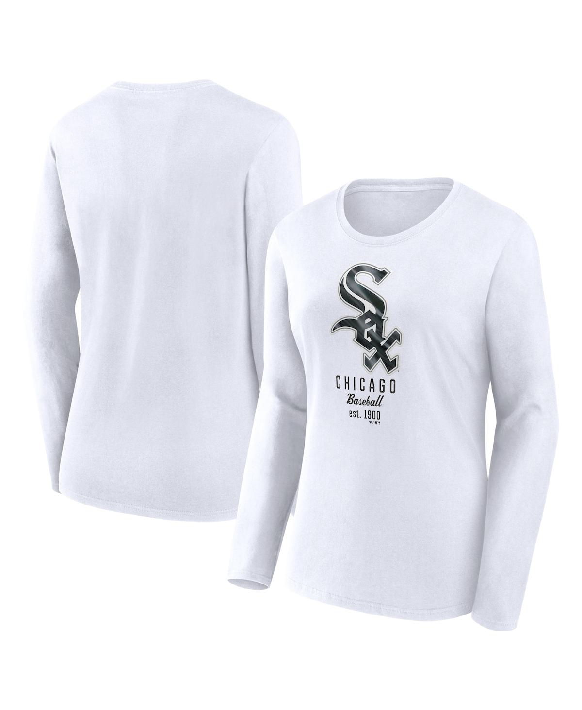 Shop Fanatics Women's  White Chicago White Sox Long Sleeve T-shirt