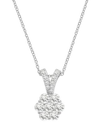 Macy's diamond necklace white gold discount