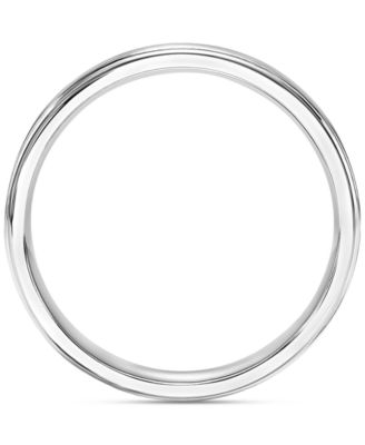 Men's Comfort Fit Brushed Finish Bevel Edge Wedding Band in Platinum 