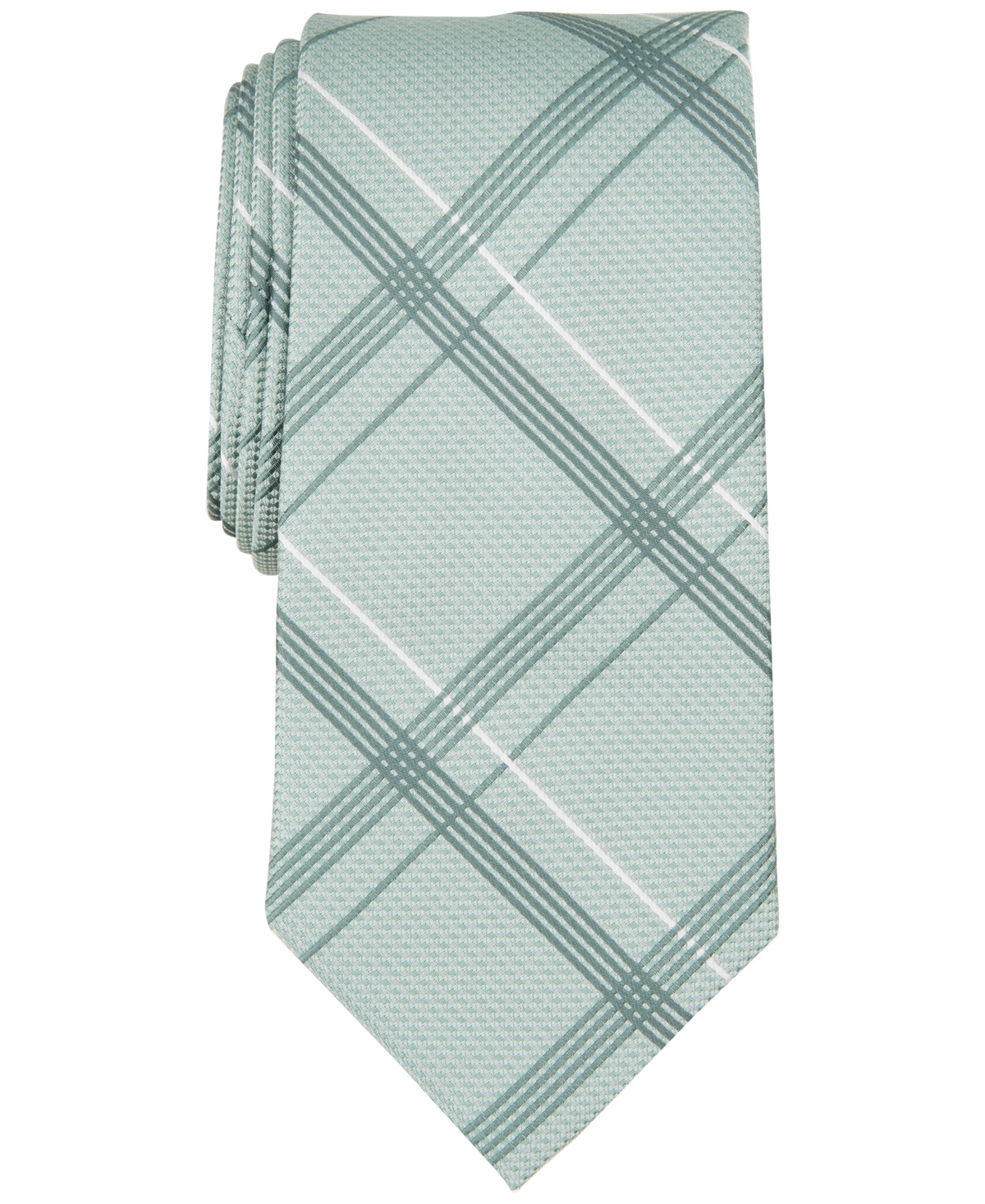 Michael Kors Men's Corso Plaid Tie In Mint