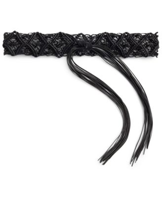 Lauren Ralph Lauren - Women's Leather Macram&eacute; Wide Belt