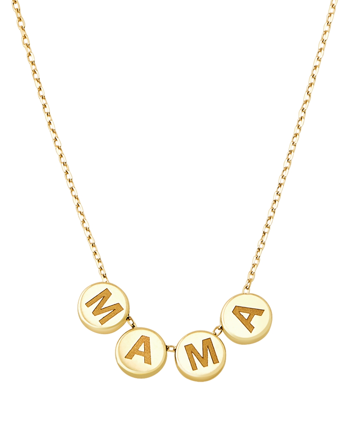 Macy's Mama Four Disc Sliding Pendant Necklace In 10k Gold, 16" + 2" Extender In Yellow Gold