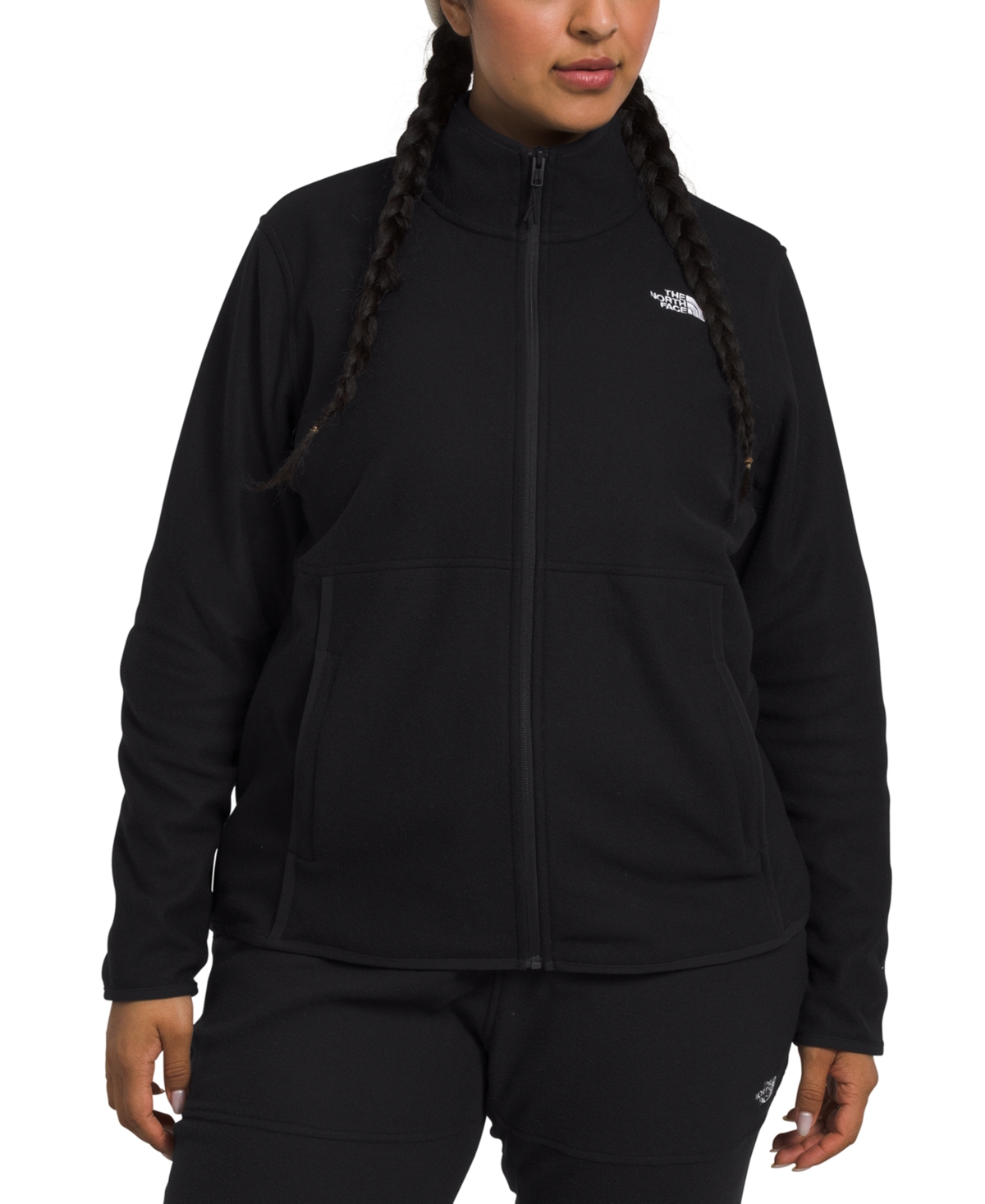 The North Face Plus Size Colorblocked Alpine Polartec Jacket In Tnf Black