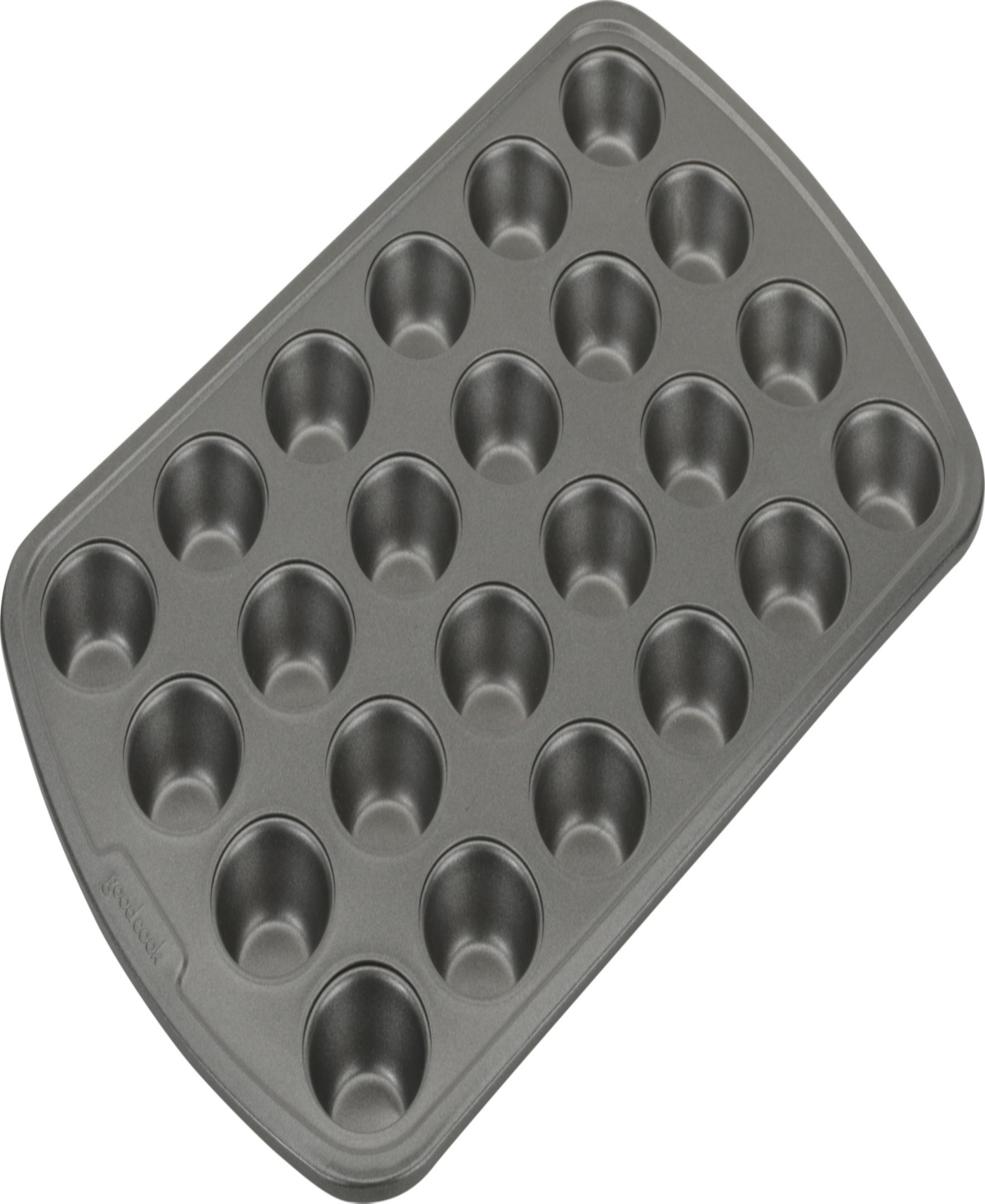 Shop Good Cook Everyday Nonstick Steel Mini Muffin Pan, 24 Cup In Gray