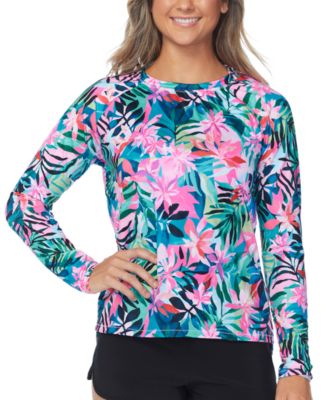 Raisins - Juniors' Summer Time Floral-Print Rashguard Top
