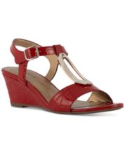 Macy's red hotsell wedge shoes