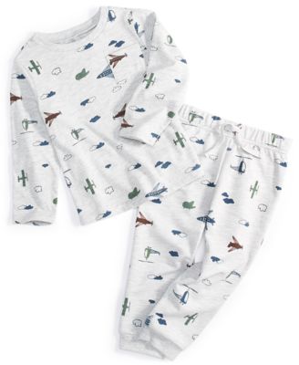 First Impressions Baby Boys Airplanes Mix Match Outfit Created For Macys In Slate Heather