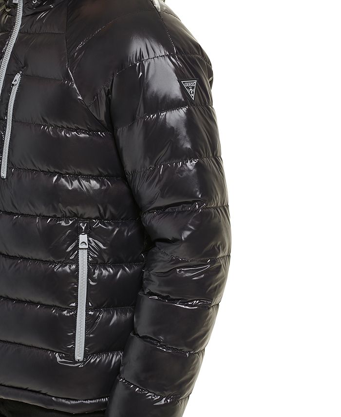 GUESS Men's Reversible Quilted Full-Zip Hooded Puffer Jacket - Macy's