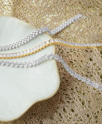 Diamond Three-Row Bracelet (4 ct. t.w.) in 14k White or Yellow Gold, 7-1/4"