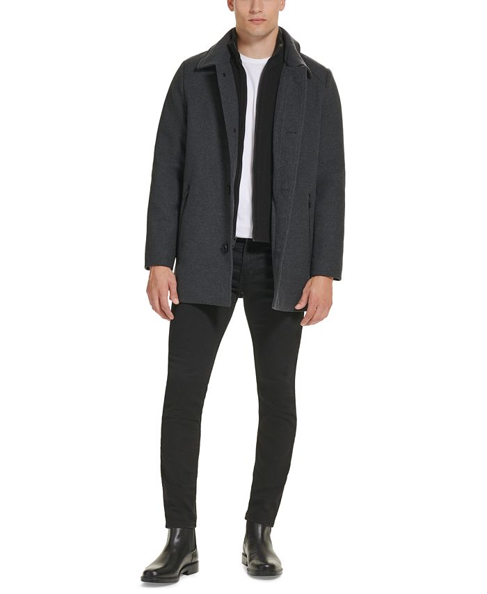 Kenneth Cole Men's Stand-Collar Zip-Bib Button Car Coat - Macy's