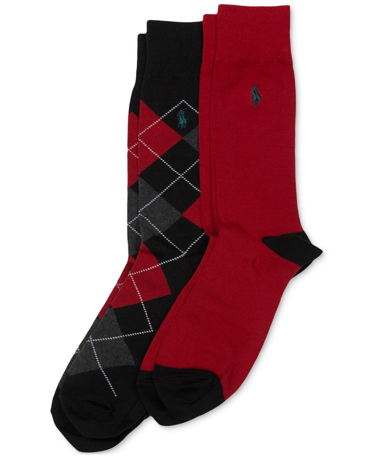 Polo Ralph Lauren Men's Argyle Slack Socks, 2-Pack -Charcoal