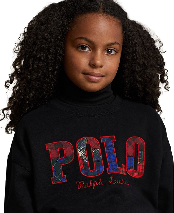Polo Ralph Lauren Big Girls Plaid Logo Fleece Sweatshirt Macy's