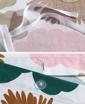 CLOSEOUT! Pieni Kukkatori Cotton 3 Piece Duvet Cover Set, King