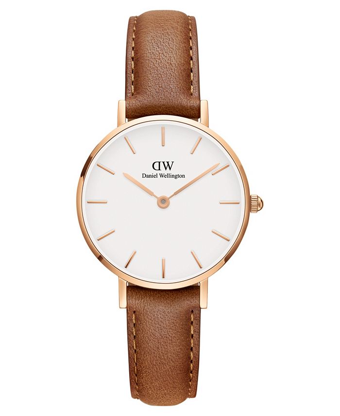 Daniel Wellington Petite White Dial White Leather Strap Watch For Women - DW00100249