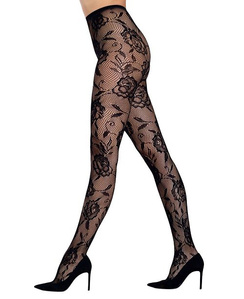 alfani LECHERY Women's Floral Net 1 Pair of Tights Women's Fashion Shoes & Accessories
