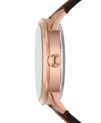 Men's Townsman Automatic Brown Leather Watch 44mm