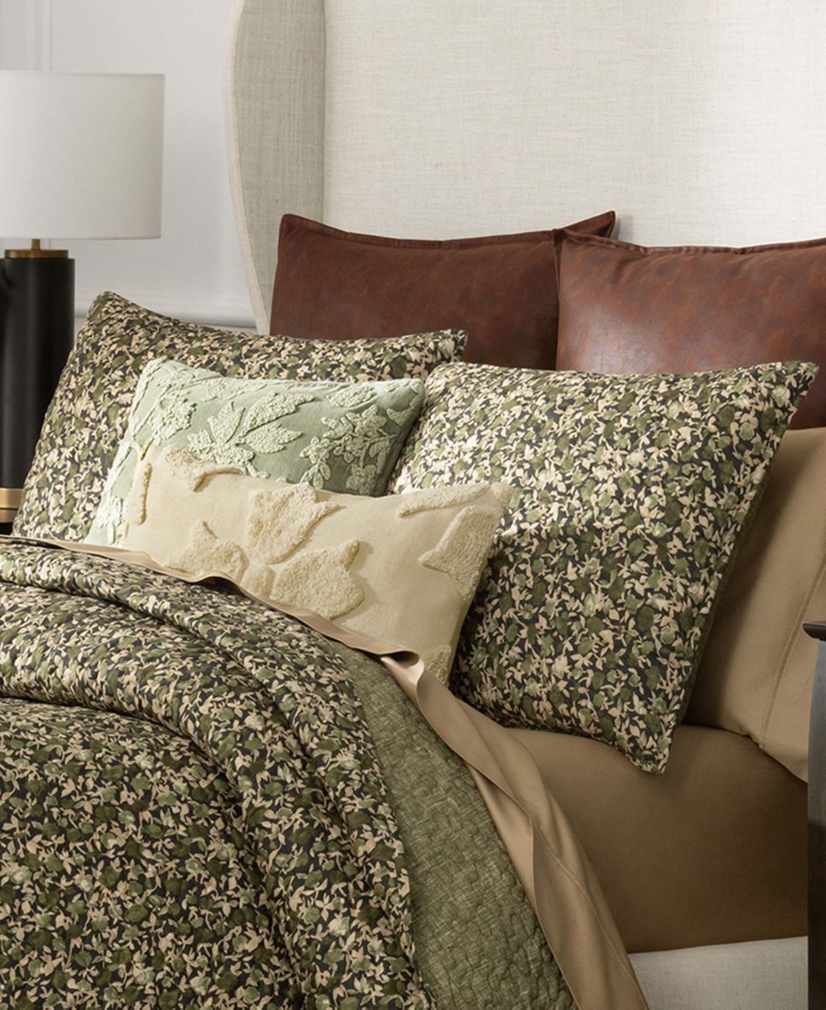 Patricia Nash Olive Grove Fleur De Lis Decorative Pillow, 14