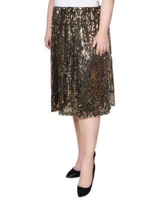 Plus Size Knee Length Sequined Skirt